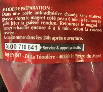 Delpeyrat ingredients label