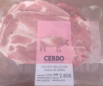 Chuleta aguja con hueso de cerdo
