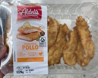 Solomillos de pollo front packaging