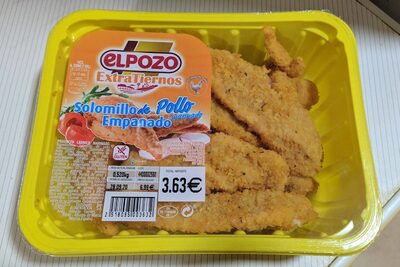 Solomillo de pollo marinado empanado front packaging