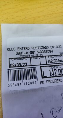 Pollo entero rostizado