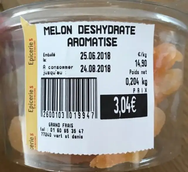 Melon deshydraté