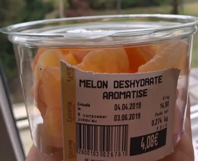 Melon deshydraté aromatisé