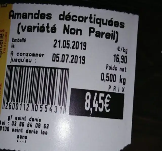 Amandes décortiquées