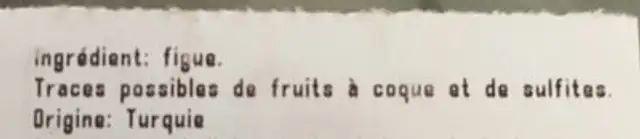Figue lerida ingredients label