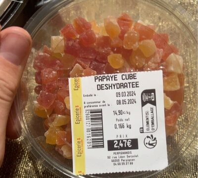 papaye en cube desydrate