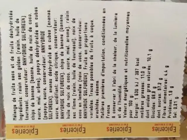 melange exotique ingredients label