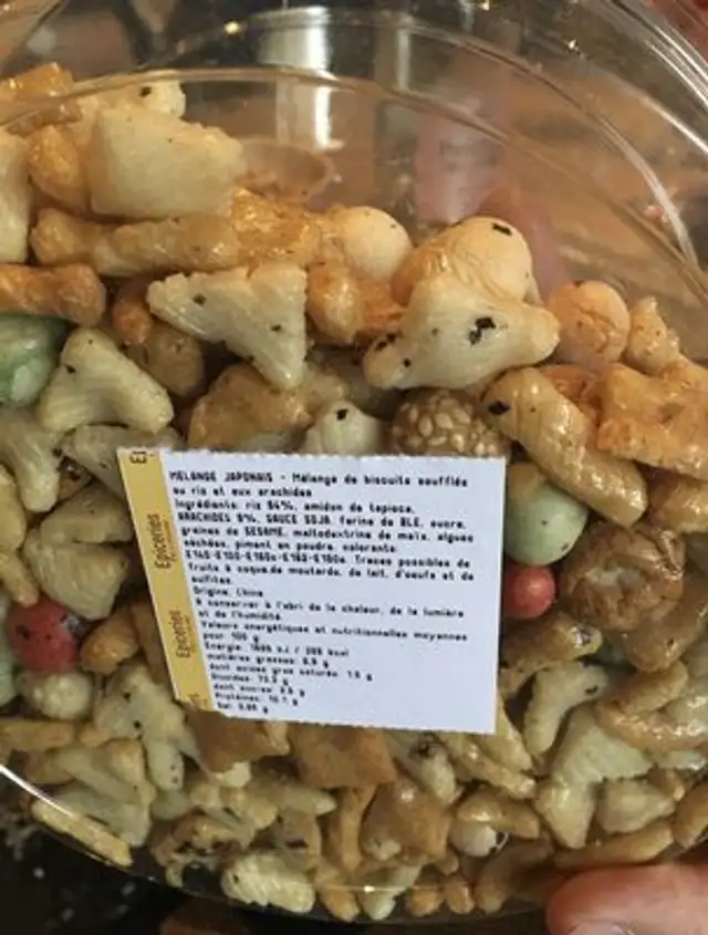 Melange japonais ingredients label