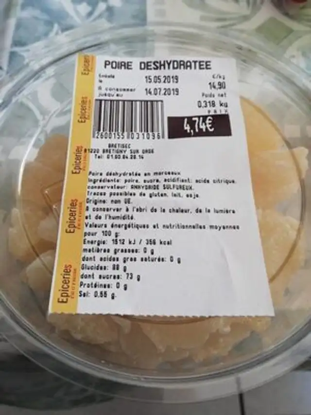 Poire déshydratée