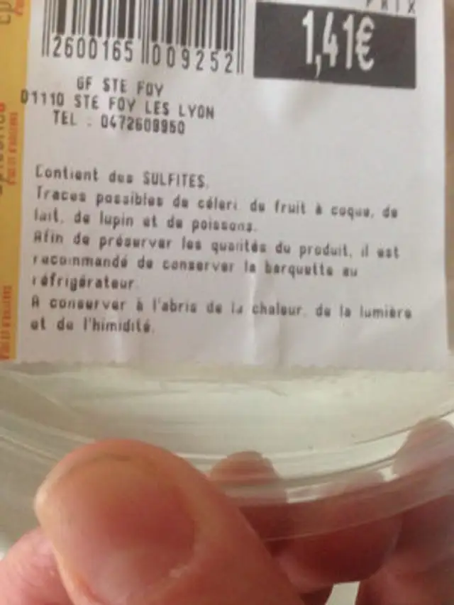 Unknown ingredients label
