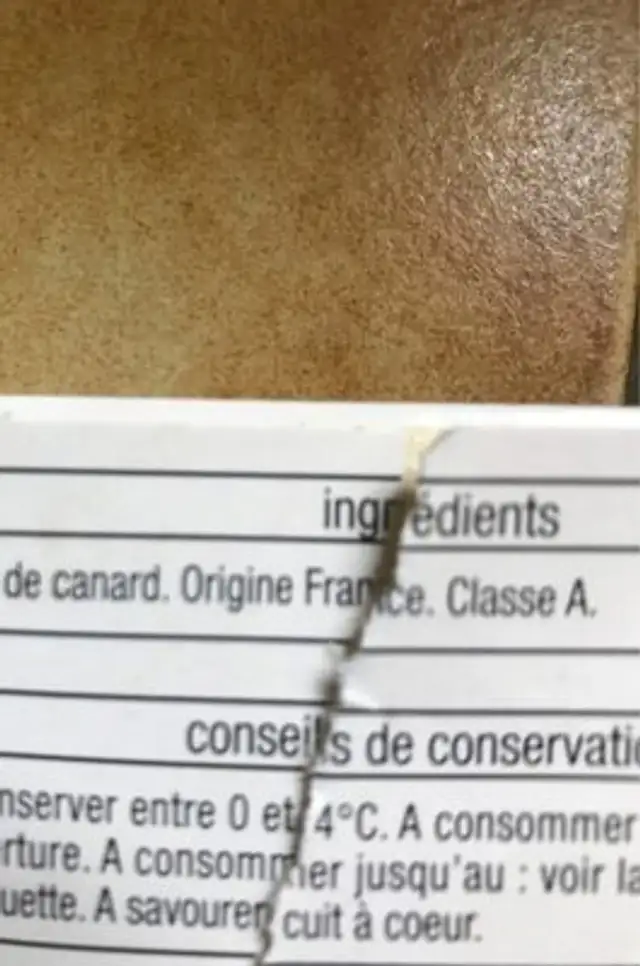 Filet de canard ingredients label