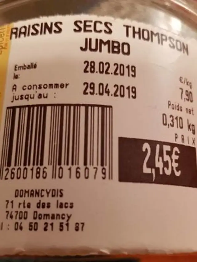 Raisins secs Thompson Jumbo