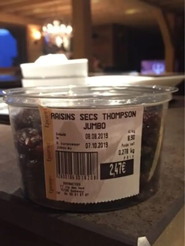 Raisins secs thompson jumbo