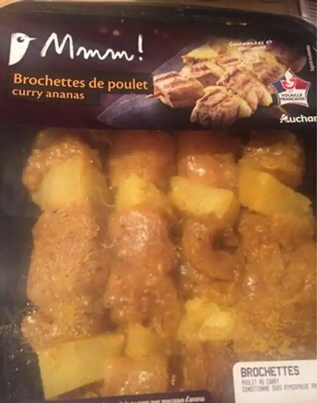 Brochettes de poulet curry ananas