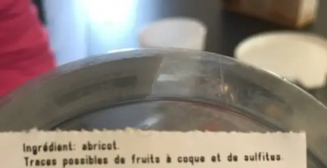Abricots secs naturels ingredients label