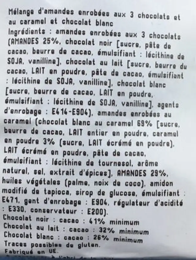 melange d'amandes ingredients label