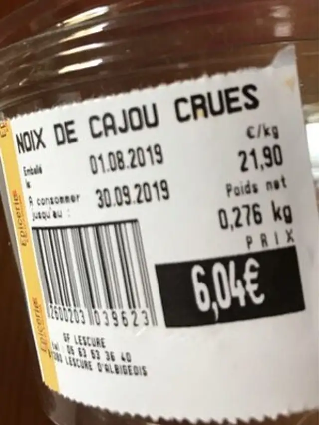 Noix de cajou crues