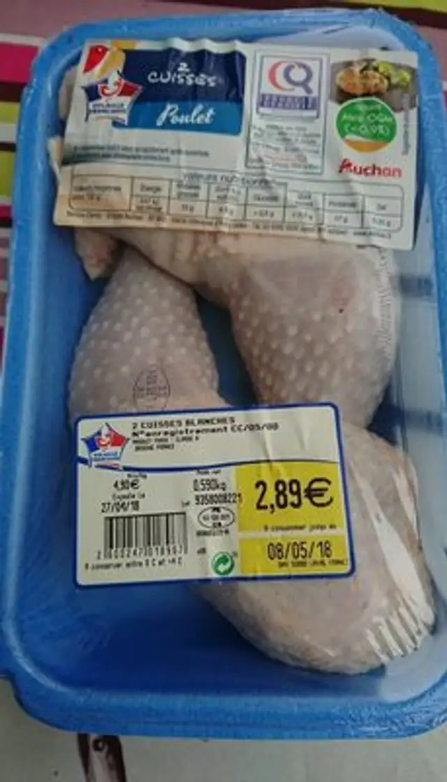 2 cuisses de poulet ingredients label