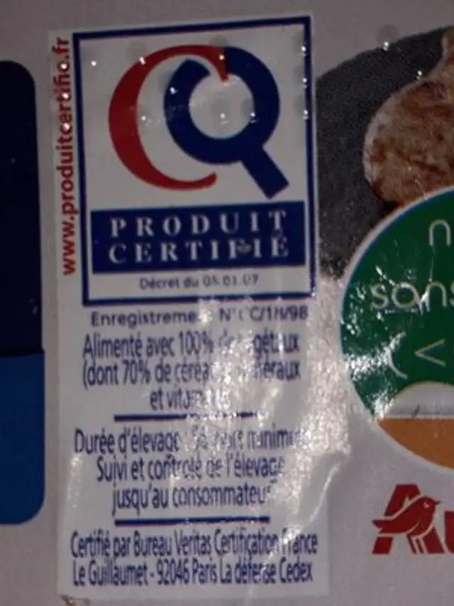 Cuisse de poulet sans ogm ingredients label