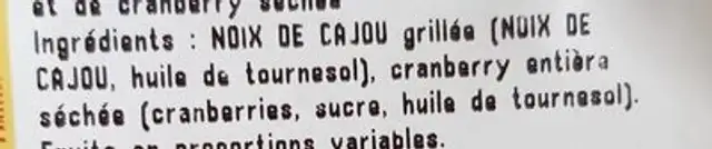 Melange duo gourmand ingredients label