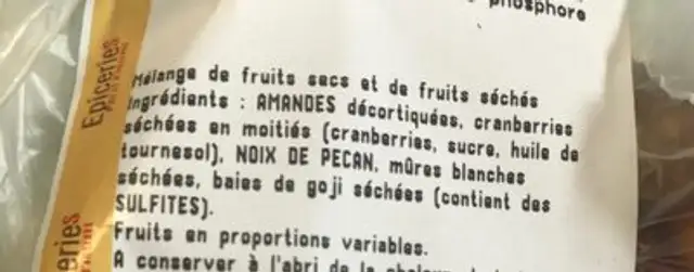 Melange bien etre ingredients label