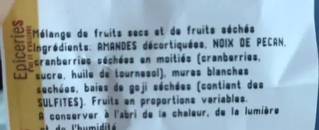 Melange bien etre ingredients label