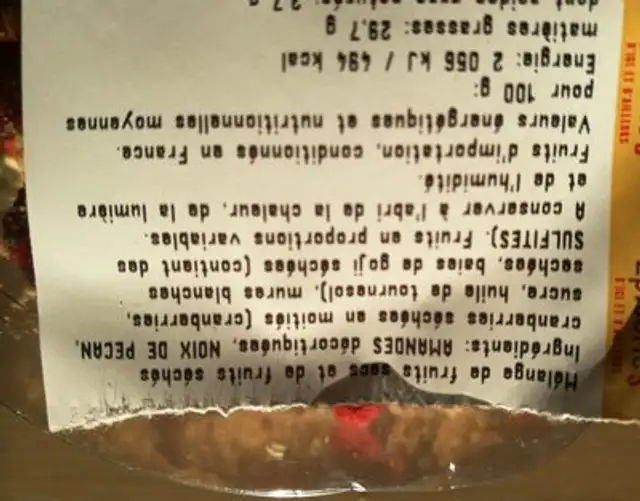 Mélange Bien être ingredients label