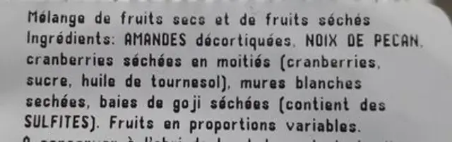mélange bien être ingredients label