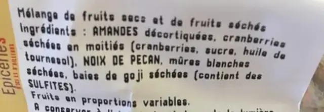 Melange bien etre céréales ingredients label