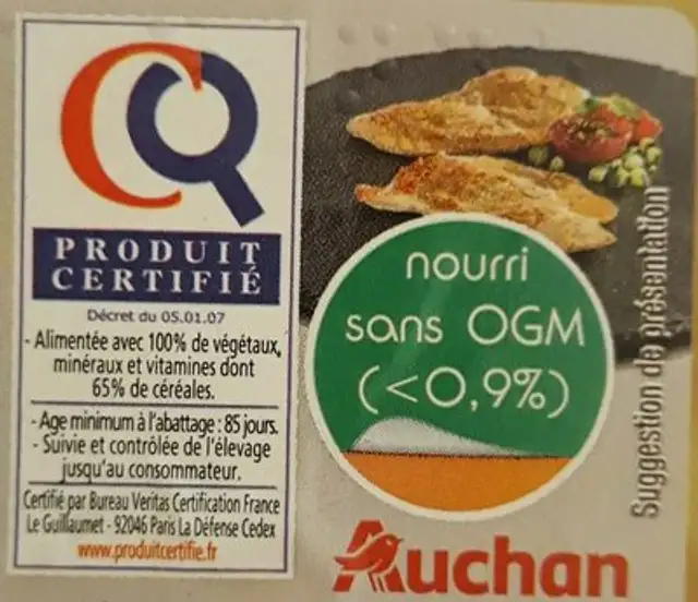 6 escalopes de dinde extra fines ingredients label