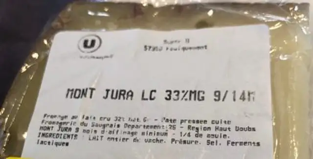 Mont jura ingredients label