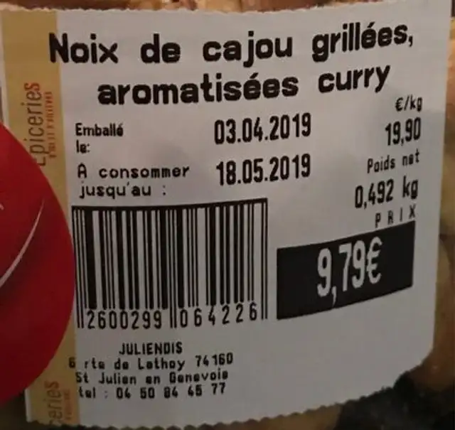 Noix de cajou grillés au curry