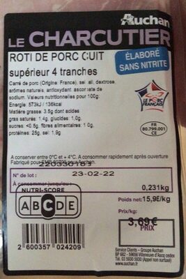 Roti porc cuit