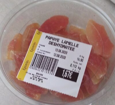 Papaye lamelle deshydratée