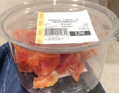 Papaye lamelle deshydratee