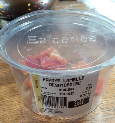 Papaye lamelle déshydraté