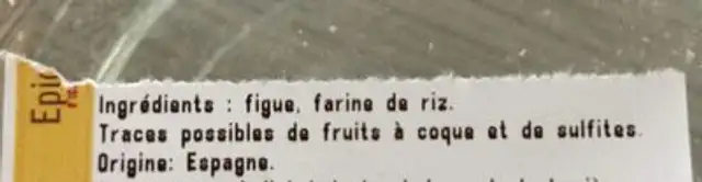 figues séchées ingredients label