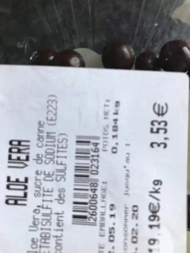 Unknown ingredients label