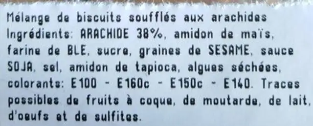 Mélange Tokyo ingredients label