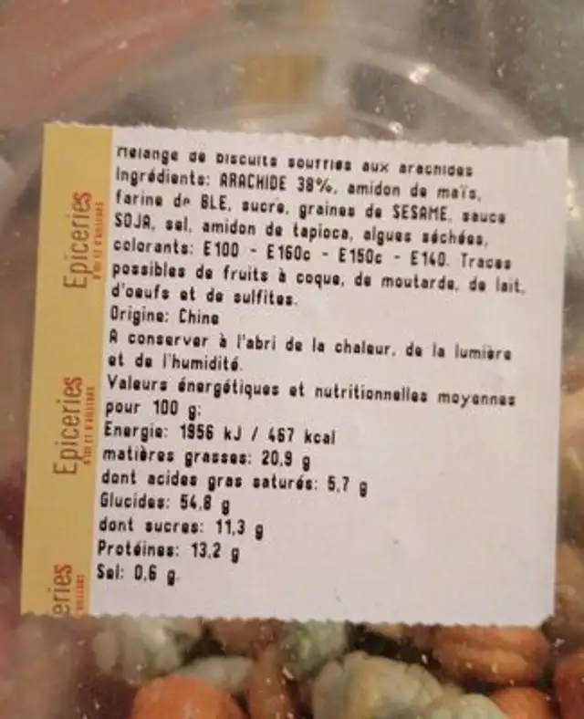 Mélange Tokyo nutrition facts table