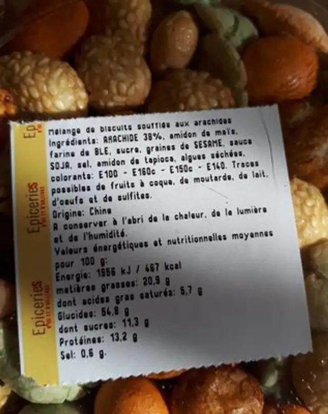 Mélange Tokyo ingredients label