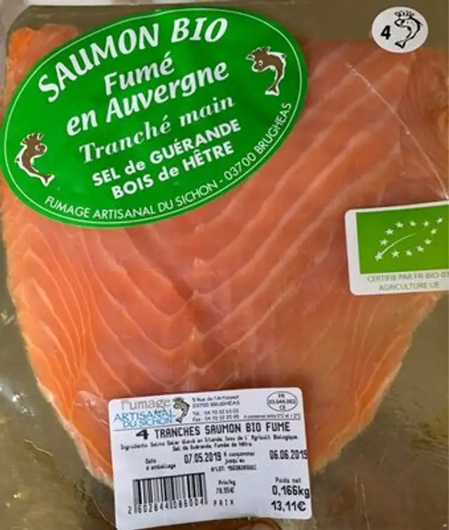 Saumon bio fumé en auvergne