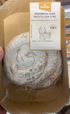 Ensaïmada gran pasta fullada