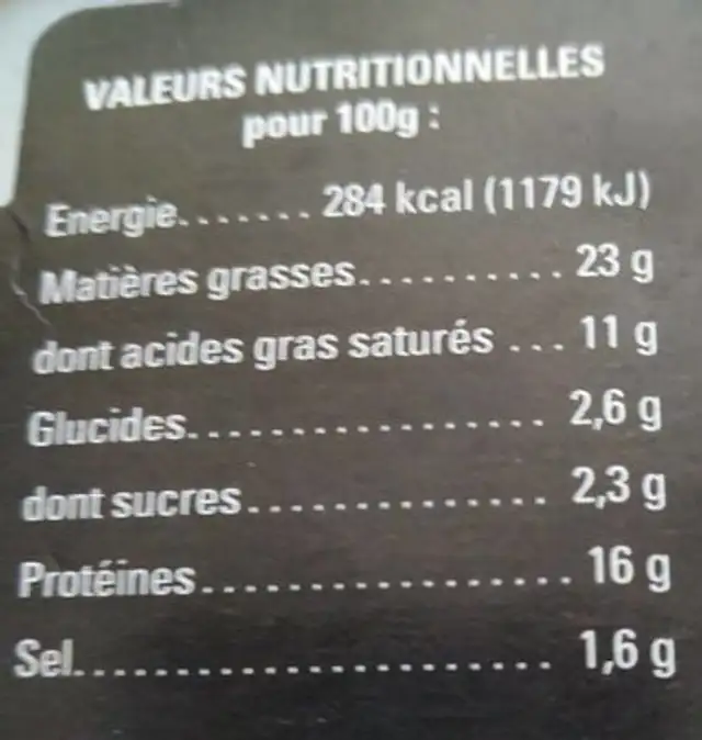 Duo Barbecue Ribs 700 Gr PV nutrition facts table