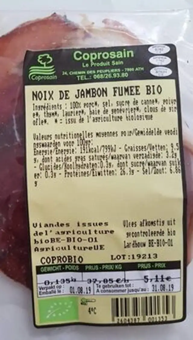 Noix de jambon fumee bio