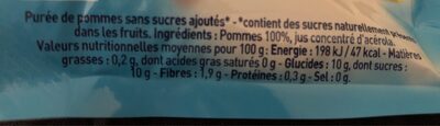 Gourde compote de pote ingredients label