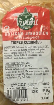 Tripes cuisinées front packaging