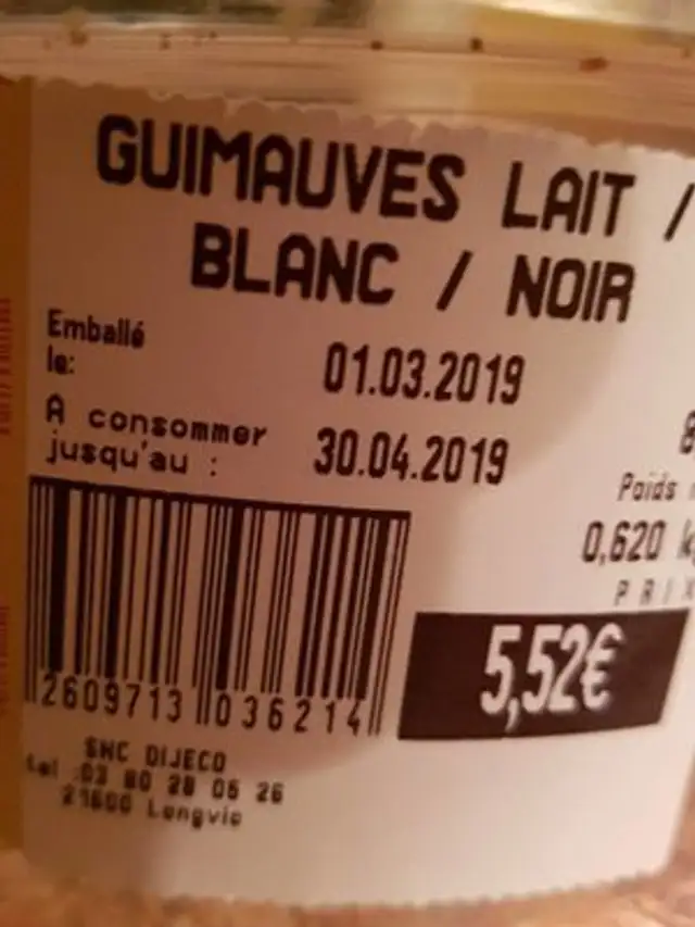 Guimauve lait blanc noir