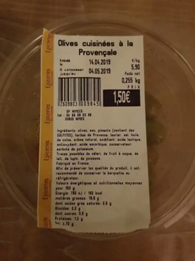 Olives cuisinées à la provençale