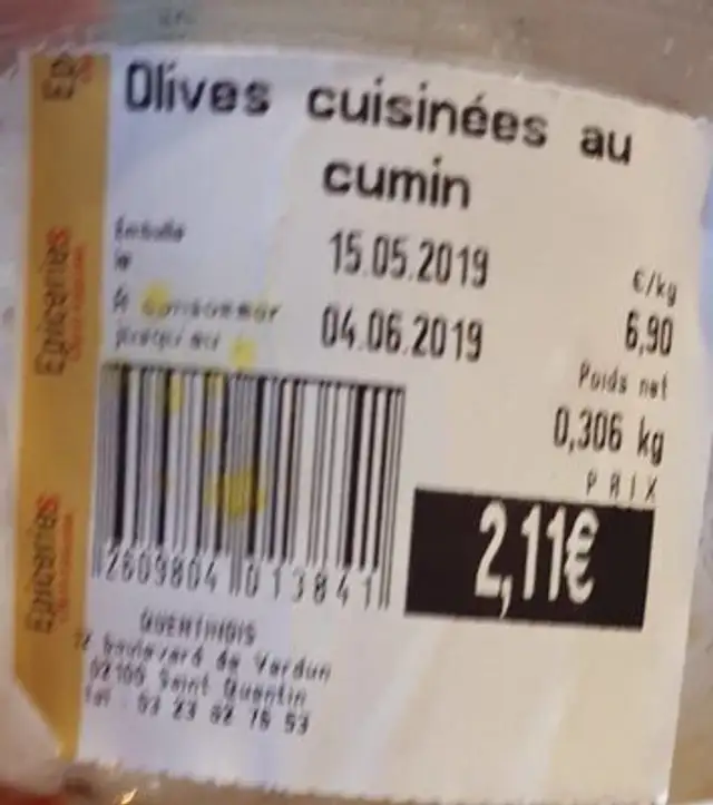 Olives cuisinées  au cumin